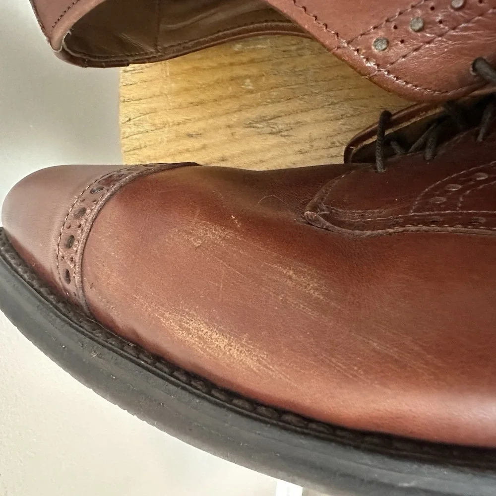 Allen Edmonds Vintage Brown Cap Toe Dress Shoe Oxford 88022 11 D Read